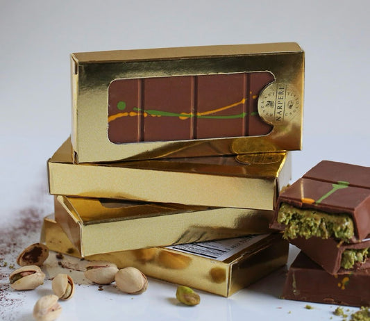 2 PACK - Narperi Dubai Chocolate Bar (total 7 oz) Handmade with Premium Pistachio Cream, Finest Belgian Milk Chocolate and Crispy Kunafah