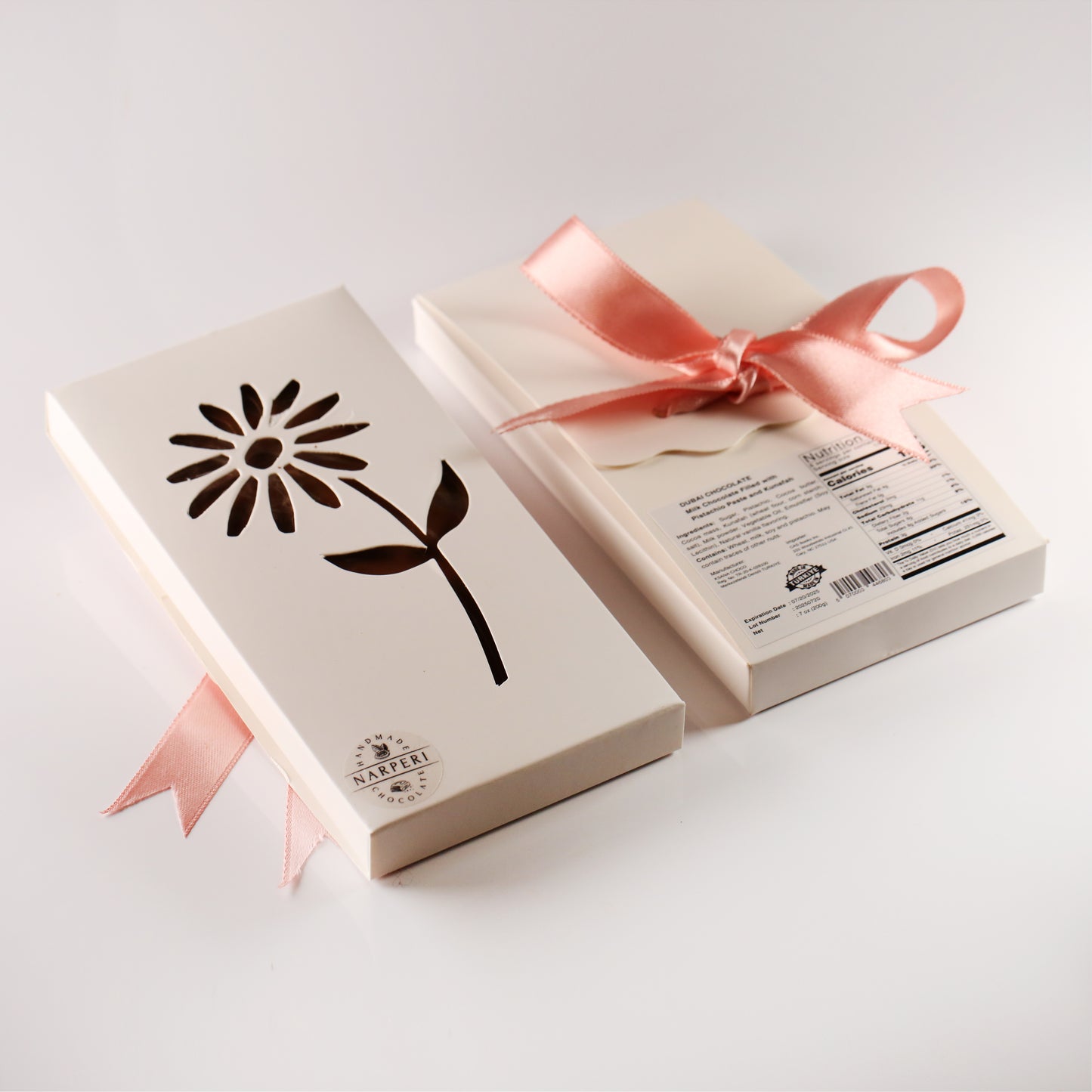 Narperi Dubai Chocolate Bar 7 oz Handmade with Premium Pistachio Cream, Finest Belgian Milk Chocolate and Crispy Kunafah - PERFECT FOR MOTHER'S DAY